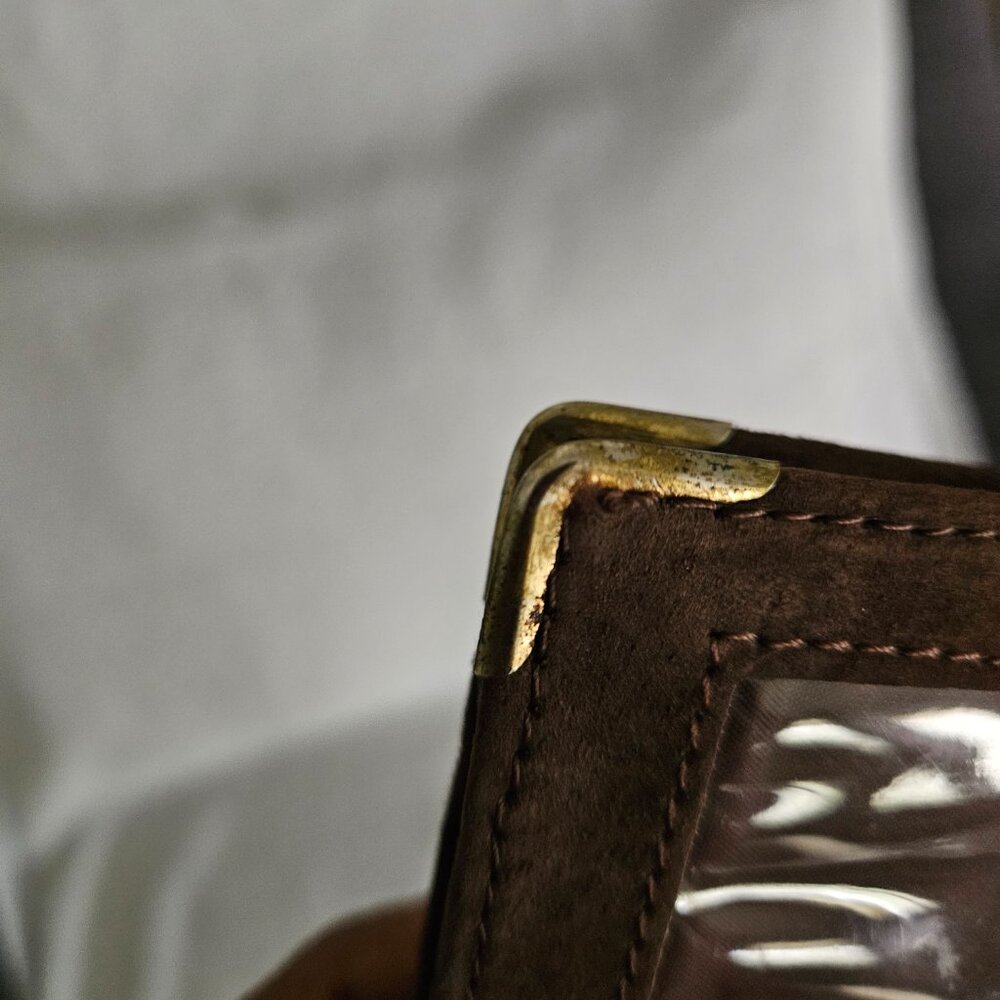 English Leather Brown Suede Card Holder - Picture 4 of 9